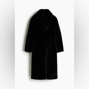 Faux Fur full length coat. Black